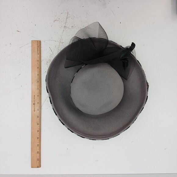 Fascinator Headpiece Hat Wedding Fashion Cap W/ Feathers and netting 100% Wool - Picture 10 of 11